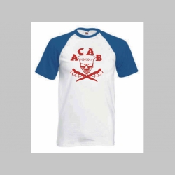 A.C.A.B. pánske modrobiele tričko s červeným logom 100%bavlna značka Fruit of The Loom (viacero motívov na výber)